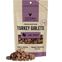 Vital Essentials - Freeze Dried Raw Dog Treats - High Protein,  Grain Free & Limited Ingredient - Turkey Giblets