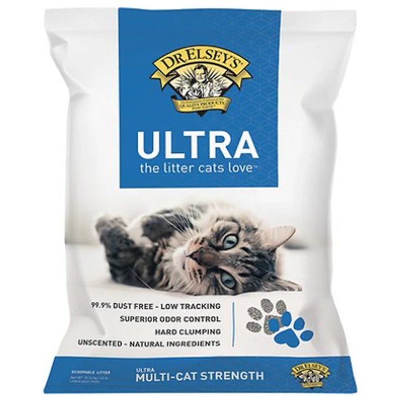 Dr Elsey's - Ultra Clumping Clay Cat Litter - Multi-Cat Formula with Superior Odor Control - Unscented