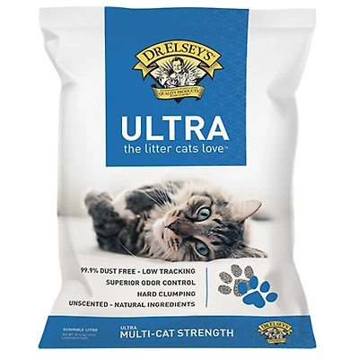 Dr Elsey's - Ultra Clumping Clay Cat Litter - Multi-Cat Formula with Superior Odor Control - Unscented