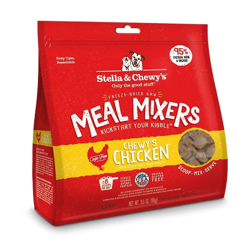 Stella & Chewy's - Freeze Dried Raw Dog Food Meal Mixer - High Protein & Grain Free - Chewy's Chicken Recipe - 3.5 oz