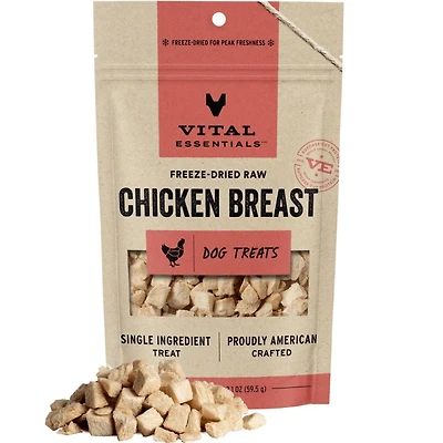 Vital Essentials - Freeze Dried Raw Dog Treats - High Protein,  Grain Free & Limited Ingredient - Chicken Breast