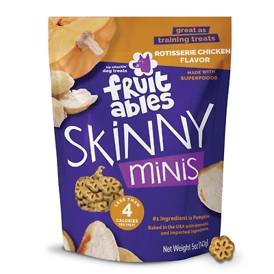 Fruitables - Skinny Minis® Dog Treat - Big Flavor Soft Chews with Superfoods - Rotisserie Chicken
