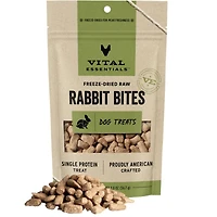 Vital Essentials - Freeze Dried Raw Dog Treats - High Protein,  Grain Free & Limited Ingredient - Rabbit Bites