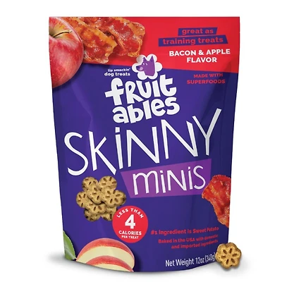 - Skinny Minis® Dog Treat - Big Flavor Soft Chews with Superfoods - Apple & Bacon