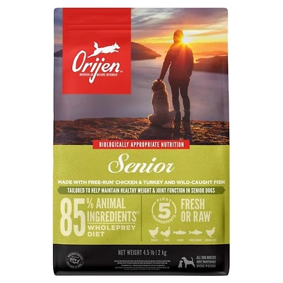Orijen - High Protein Dry Dog Food - Supports Joints & Healthy Weight - Senior - 4.5 lbs Bag
