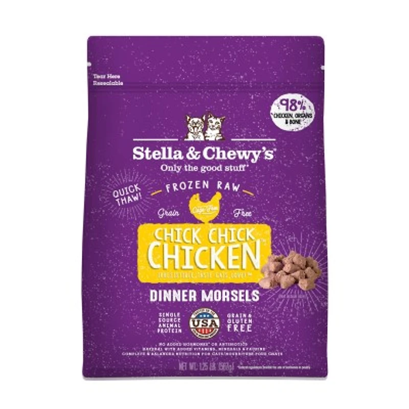 Stella & Chewy's - Frozen Cat Food - Dinner Morsels Chick Chick Chicken