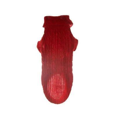 Fashion Pet - Dog Sweater - Red Cableknit