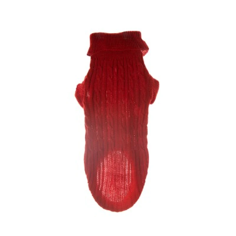 Fashion Pet - Dog Sweater - Red Cableknit