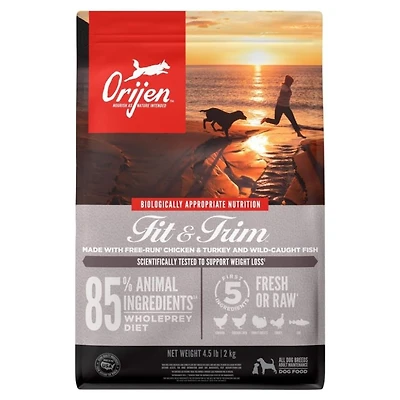 Orijen - High Protein Dry Dog Food - Supports Weight Loss & Immune Health - Fit & Trim - 4.5 lbs Bag