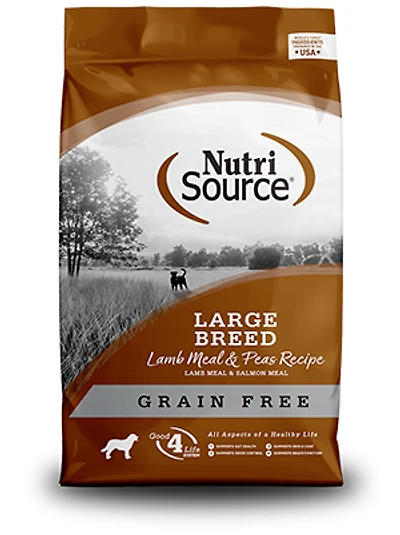 NutriSource - Large Breed Grain Free Dry Dog Food for Sensitive Digestion & Muscle Support - Lamb Meal & Peas Recipe