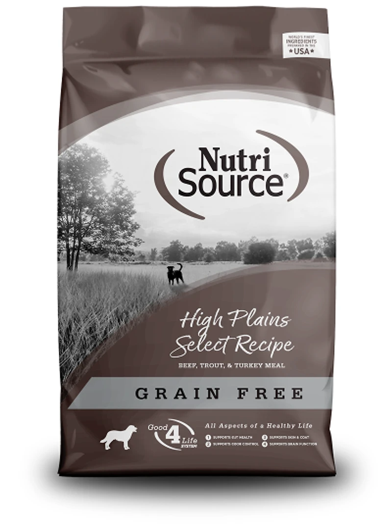 NutriSource - Dog Food - Grain Free High Plains Select with Beef & Trout