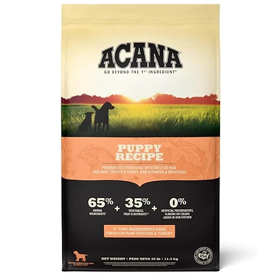ACANA - High Protein Dry Dog Food - Supports Brain,  Muscle & Bone Development - Puppy Recipe - 25 lbs Bag