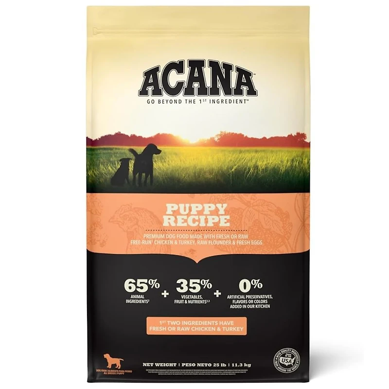 ACANA - High Protein Dry Dog Food - Supports Brain, Muscle & Bone Development - Puppy Recipe - 25 lbs Bag