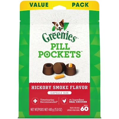 - Pill Pockets Dog Treats - Easy Capsule Medication Hiding Pouch - Hickory Smoke Flavor