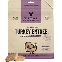 Vital Essentials - Freeze Dried Raw Cat Food - High Protein,  Grain Free & Limited Ingredient Mini Patties - Turkey Entrée