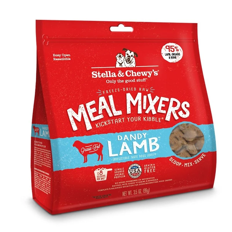 Stella & Chewy's - Freeze Dried Raw Dog Food Meal Mixer - High Protein & Grain Free - Dandy Lamb Recipe - 3.5 oz