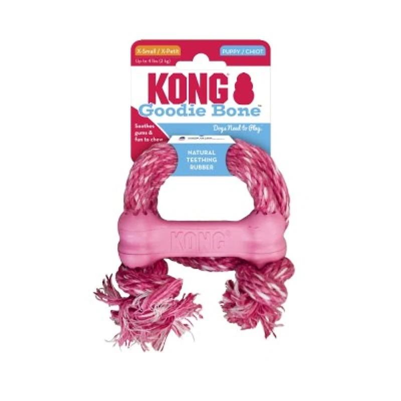 KONG - Puppy Toy - Puppy Goodie Bone with Rope