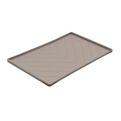 Messy Mutts - Silicone Food Mat with Metal Sides - Grey
