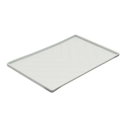 Messy Mutts - Silicone Food Mat with Metal Sides - Light Gray