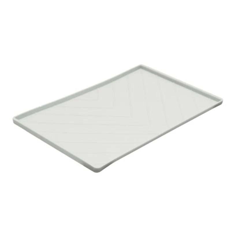 Messy Mutts - Silicone Food Mat with Metal Sides - Light Gray