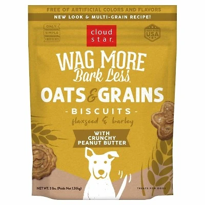 Cloud Star - Dog Treats - Wag More Bark Less Oven Baked with Crunchy Peanut Butter Cookie Recipe