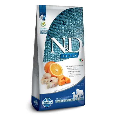 - Dry Dog Food - Cod,  Pumpkin,  & Orange Med/Max Adult
