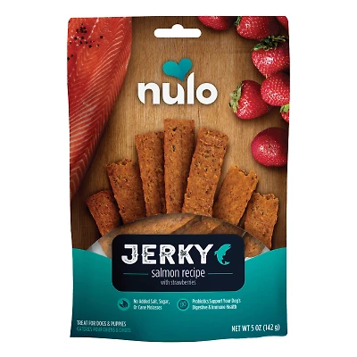 Nulo - Dog Treats - Jerky Strips Salmon with Strawberries