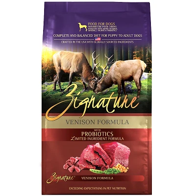Zignature - Dry Dog Food - Grain Free Limited Ingredient with Probiotics - Venison Formula