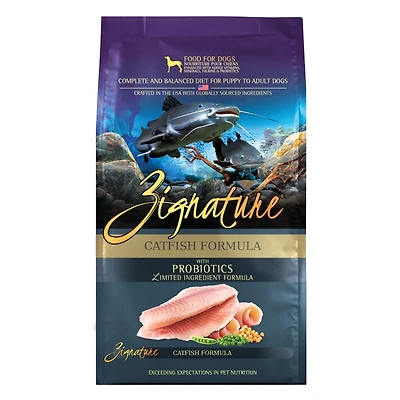 Zignature - Dry Dog Food - Grain Free Limited Ingredient with Probiotics - Catfish Formula