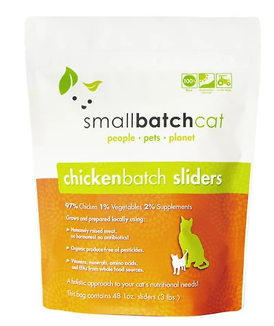 Small Batch - Frozen Cat Food - Chicken Batch Sliders