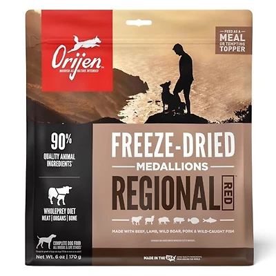 Orijen - Freeze Dried Medallions Dog Food - High Protein & Nutrient Rich Raw Animal Ingredients - Regional Red