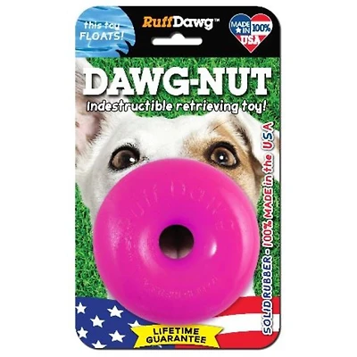 Ruff Dawg - Durable Retrieving Dog Toy - Bouncy Rubber Ring for Chewing & Fetch - Dawg-Nut