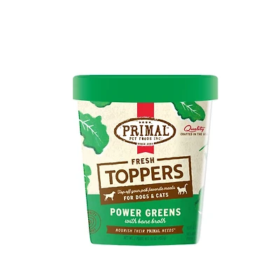 Primal - Fresh Toppers Frozen Meal Mixer for Dogs & Cats - Immune Support with Supergreens - Power Greens