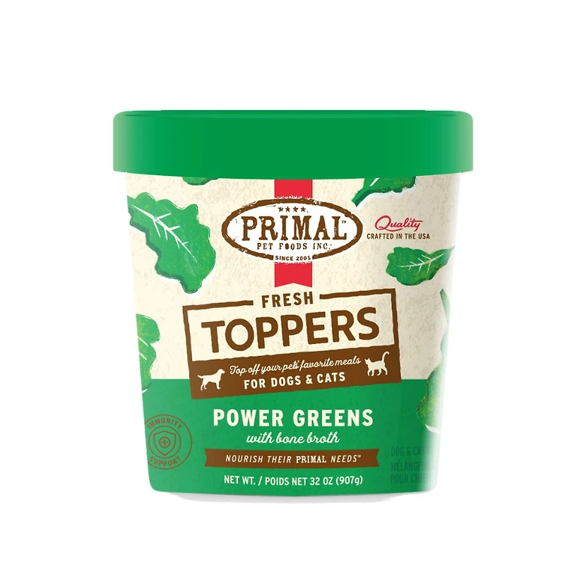- Fresh Toppers Frozen Meal Mixer for Dogs & Cats - Immune Support with Supergreens - Power Greens