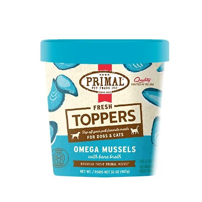 - Fresh Toppers Frozen Meal Mixer for Dogs & Cats - Joint Support with Superfoods - Omega Mussels