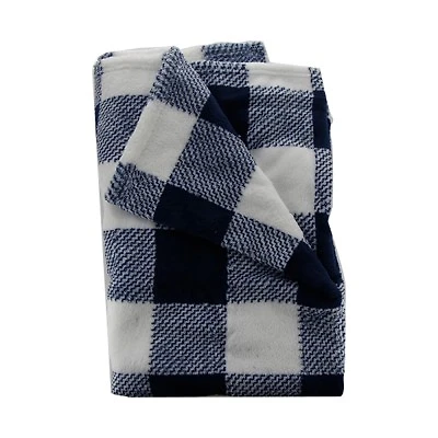 Blanket - Navy & White Plaid