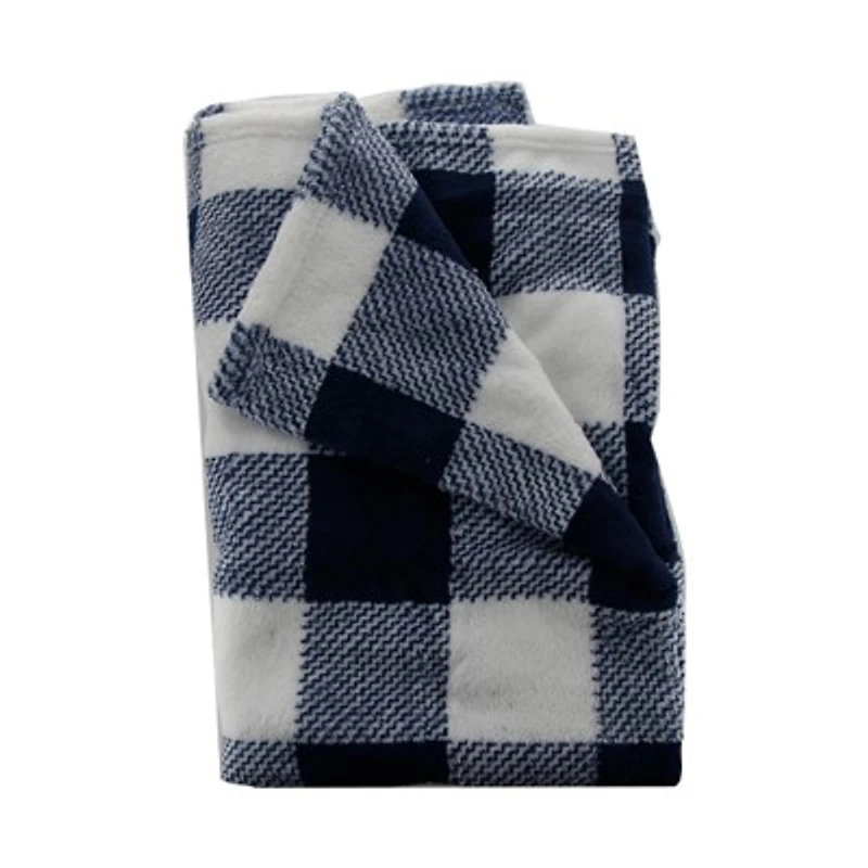 - Blanket - Navy & White Plaid