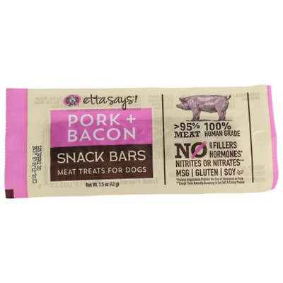 Etta Says - Dog Treat - Pork & Bacon Snack Bar
