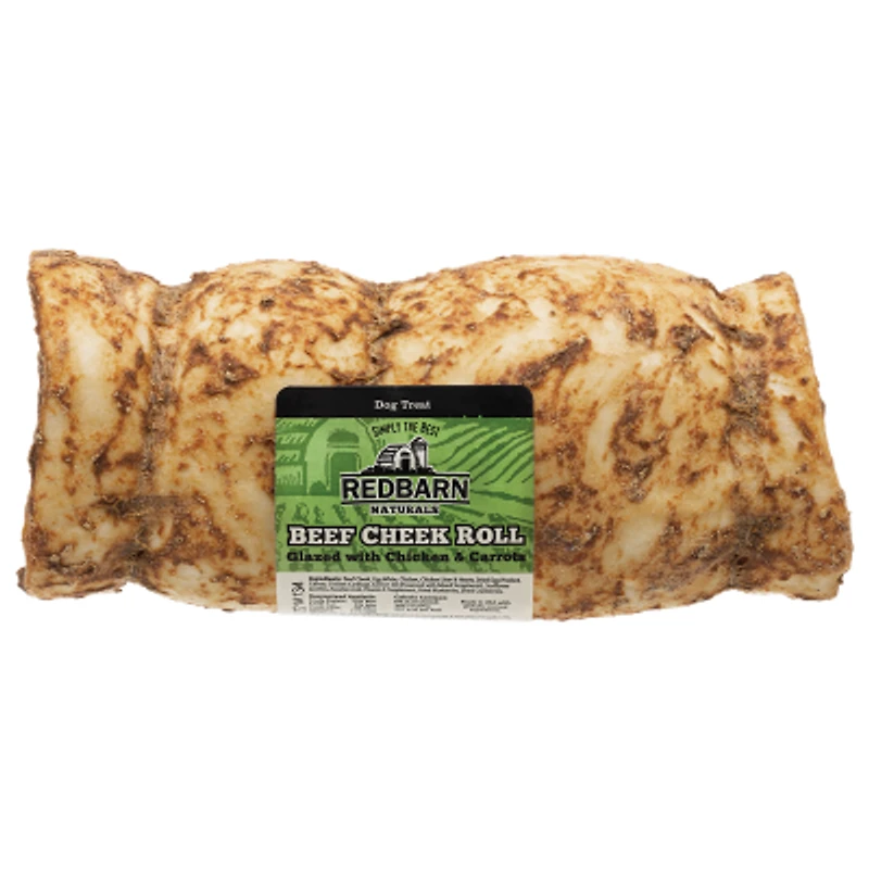 Redbarn - Grain Free Natural Beef Dog Chew – Chicken & Carrot Glazed Cheek Roll - Natural Source Of Collagen