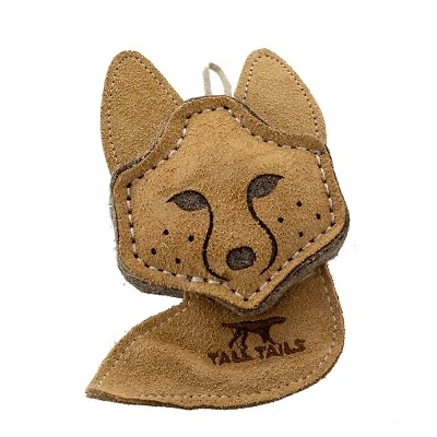 Tall Tails - Dog Toy - Natural Leather & Wool Fox