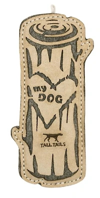 Tall Tails - Dog Toy - Natural Leather & Wool I Love My Dog Log