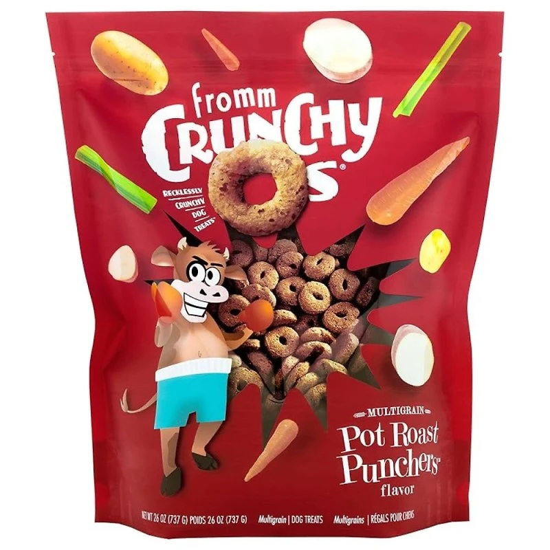 - Crunchy Os® Dog Treats - Low Calorie Crunchy Snack for Training & Fun - Pot Roast Punchers™ Flavor