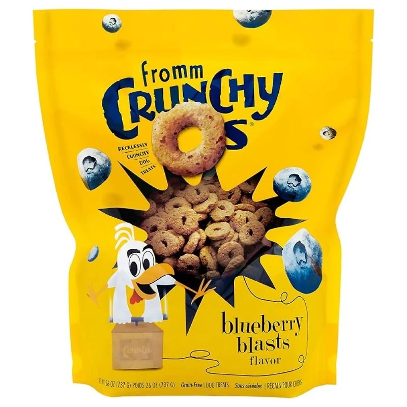 - Crunchy Os® Dog Treats - Low Calorie Crunchy Snack for Training & Fun - Blueberry Blasts Flavor