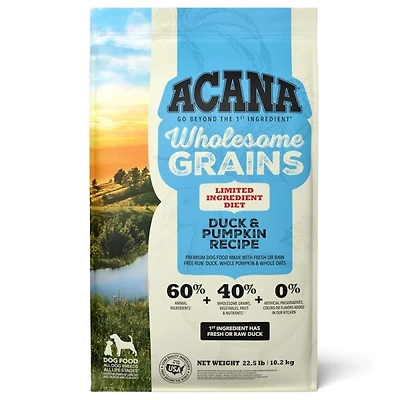 ACANA - Dry Dog Food - Protein Rich with Limited Ingredients - Duck & Pumpkin Recipe - 22.5 lbs Bag