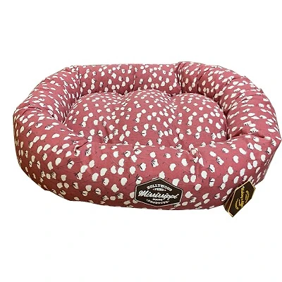 - Donut Dog Bed - Cottonbelt Maroon