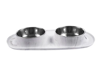 Messy Mutts - Double Feeder - Marble