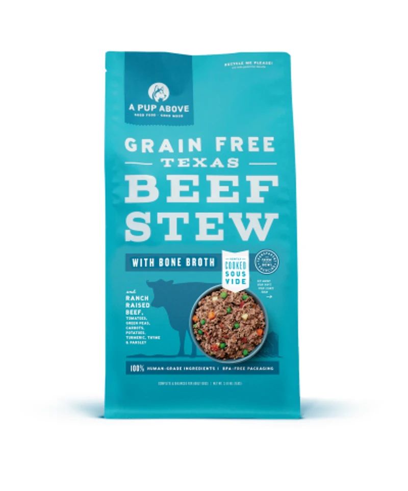 A Pup Above - Gently Cooked Dog Food - High Protein, Human Grade & Grain Free - Texas Beef Stew Recipe