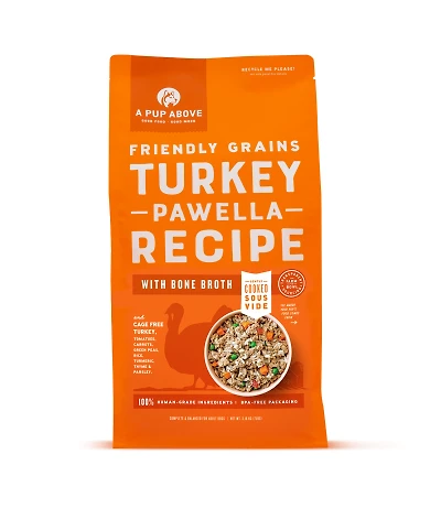 A Pup Above - Gently Cooked Dog Food - High Protein,  Human Grade & Grain Friendly - Turkey Pawella Recipe