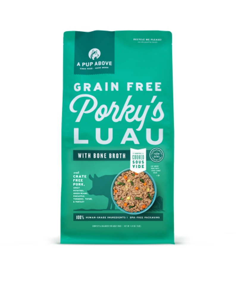 A Pup Above - Gently Cooked Dog Food - High Protein, Human Grade & Grain Free - Porky's Luau Recipe