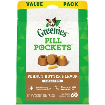 - Pill Pockets Dog Treats - Easy Capsule Medication Hiding Pouch - Peanut Butter Flavor